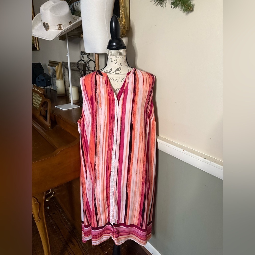 Striped Sleeveless Shift Dress NWOT